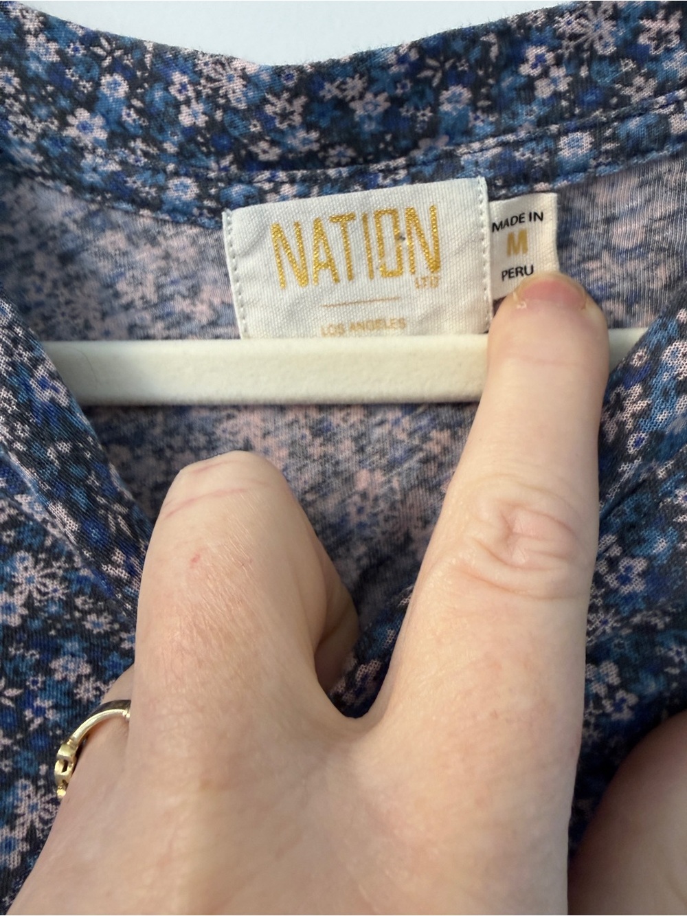 Nation Ltd Loren Puffed Sleeve Wildflower Print Pima Cotton Tee Size M - Picture 3 of 8